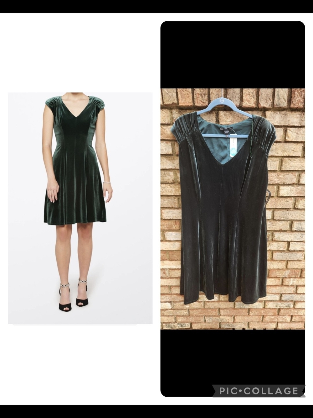 New Women’s Stitchfix Boutique Maggy London Green Velour Velvet Dress, size 16